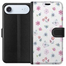 Gustaf - Pl&aring;nboksfodral till Apple iPhone 17 Air med Blommor och fj&auml;rillar