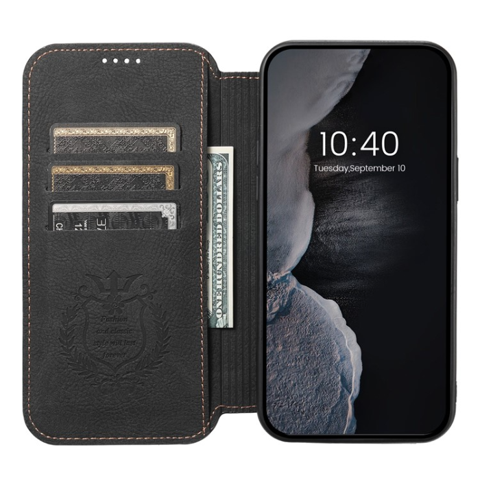 SUTENI - SUTENI iPhone 12 Pro Max Plånboksfodral Magsafe - Svart