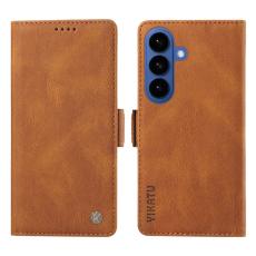 YIKATU - YIKATU Pl&aring;nboksfodral f&ouml;r Samsung Galaxy S26 Plus Konstl&auml;der - Brun