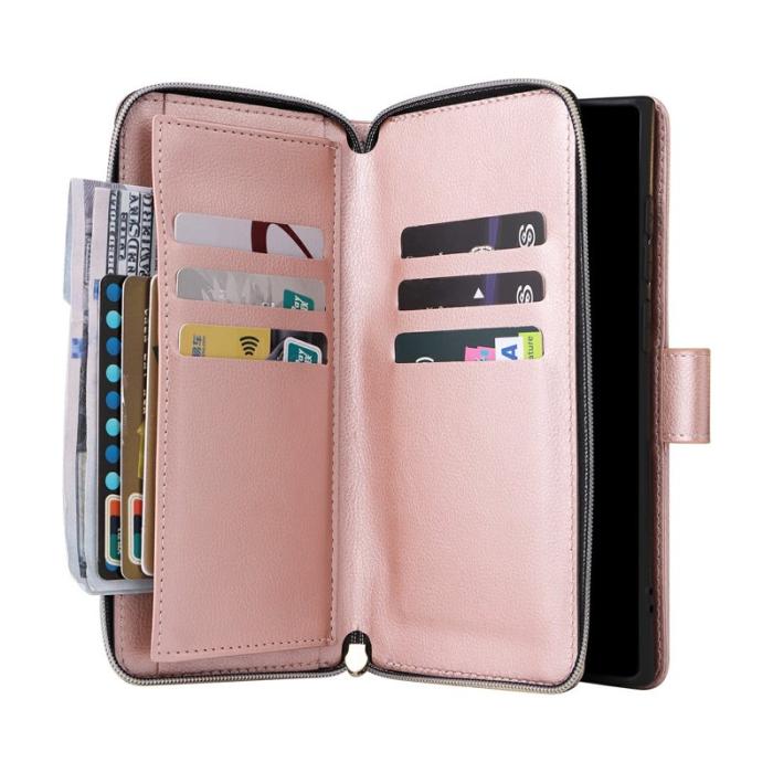 OEM - Mobilfodral för Samsung Galaxy S26 Ultra Konstläder 9 kortfack - Roséguld