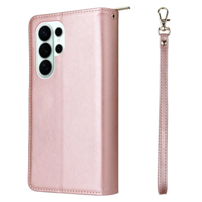 OEM - Mobilfodral för Samsung Galaxy S26 Ultra Konstläder 9 kortfack - Roséguld