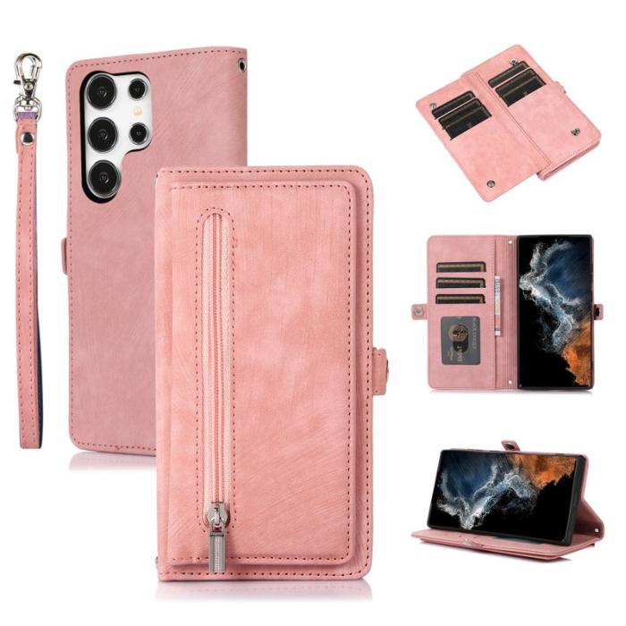 OEM - Mobilfodral för Samsung Galaxy S26 Ultra Konstläder 9 kortfack - Roséguld