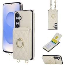 OEM - Mobilfodral f&ouml;r Samsung Galaxy S26 Konstl&auml;der + TPU Ringh&aring;llare - Beige