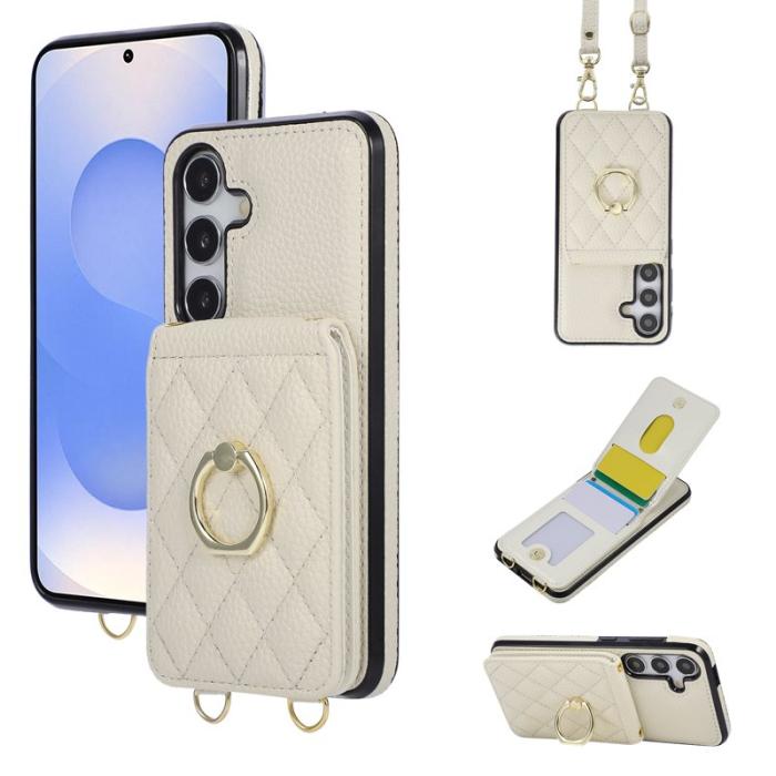 OEM - Mobilfodral för Samsung Galaxy S26 Konstläder + TPU Ringhållare - Beige
