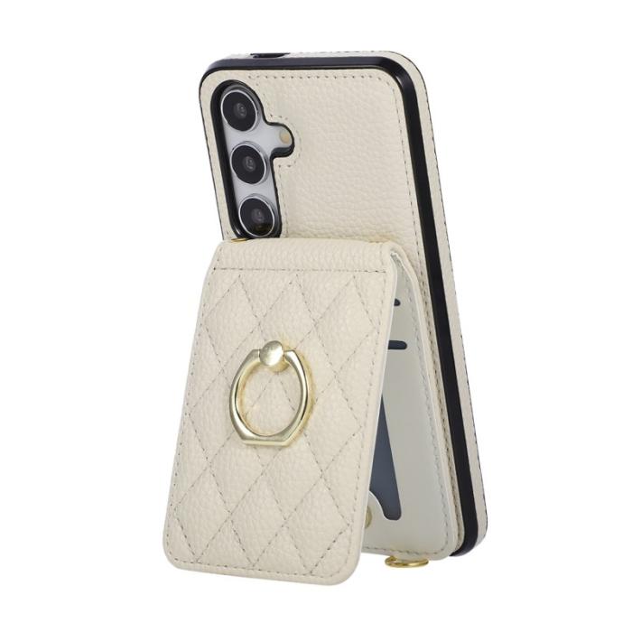 OEM - Mobilfodral för Samsung Galaxy S26 Konstläder + TPU Ringhållare - Beige