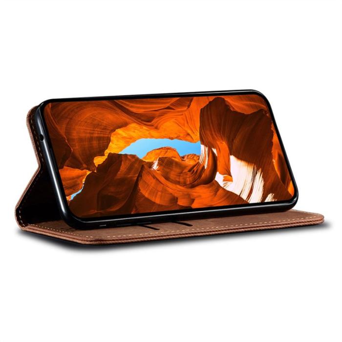 OEM - Mobilskal för Samsung Galaxy S26 Konstläder Stativ - Kaffe