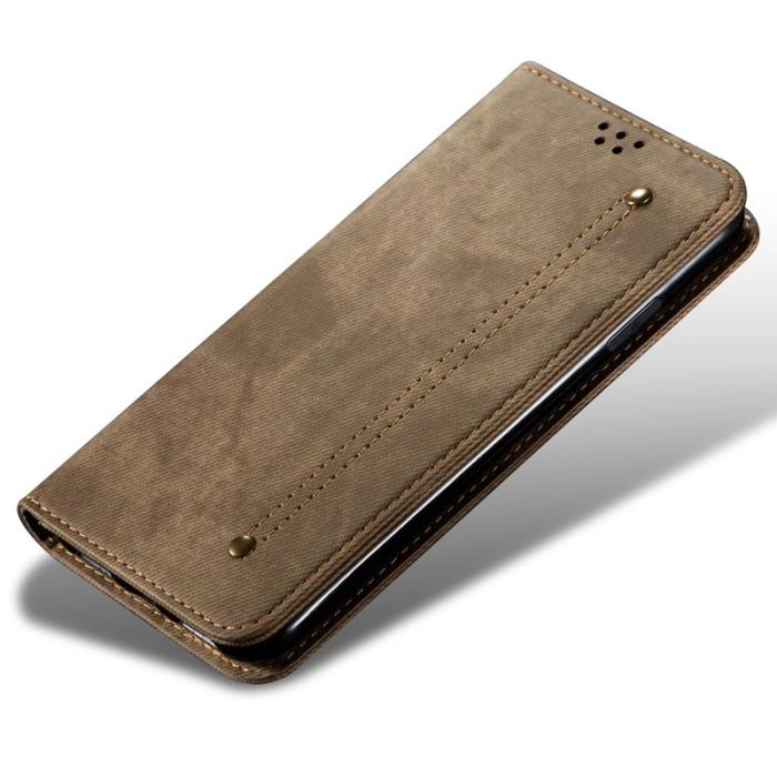 OEM - Mobilskal för Samsung Galaxy S26 Konstläder Stativ - Khaki