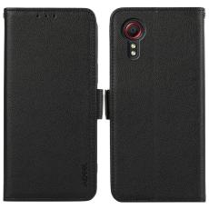 ABEEL - ABEEL Samsung Galaxy Xcover 5 Pl&aring;nboksfodral Konstl&auml;der RFID-Skydd Svart