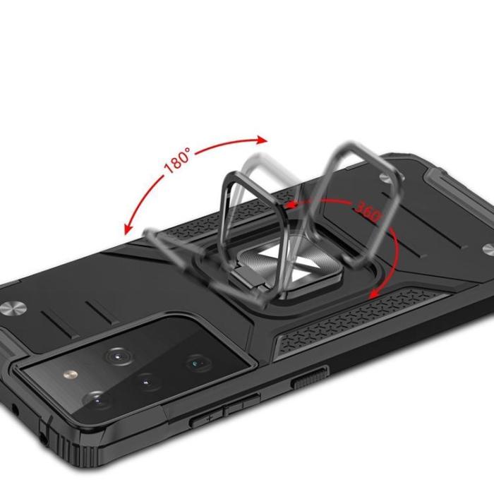 Wozinsky - Wozinsky Magnetic Ring Armor Skal Galaxy S22 Ultra - Silver