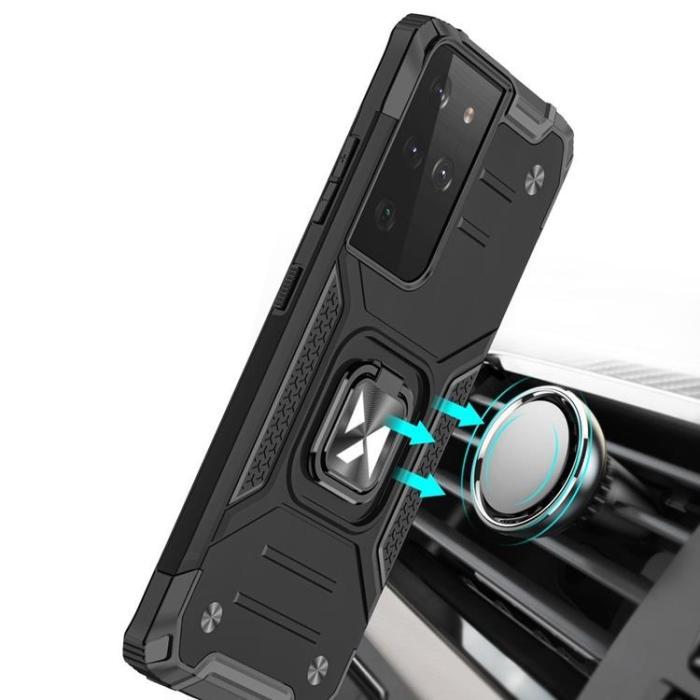 Wozinsky - Wozinsky Magnetic Ring Armor Skal Galaxy S22 Ultra - Silver