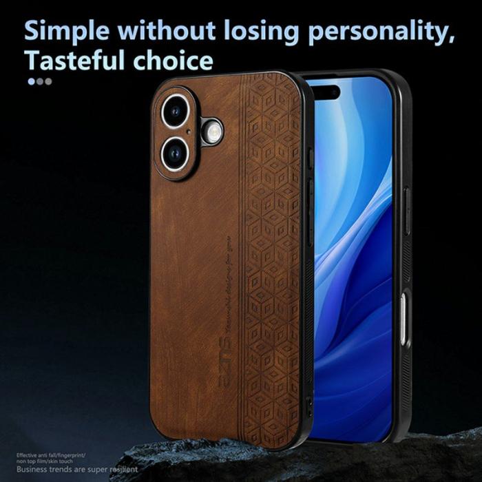 AZNS - AZNS iPhone 17 Fodral Skyddande KonstLäder - Brun