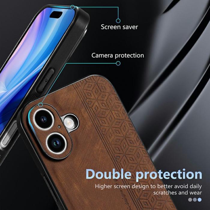 AZNS - AZNS iPhone 17 Fodral Skyddande KonstLäder - Brun
