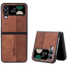 AZNS - AZNS Samsung Galaxy Z Flip4 Fodral KonstL&auml;der - Brun