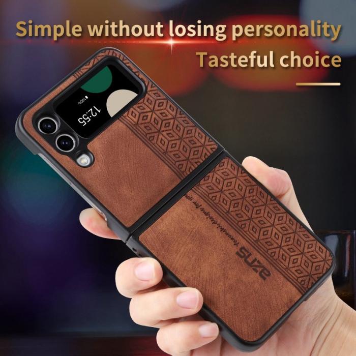 AZNS - AZNS Samsung Galaxy Z Flip4 Fodral KonstLäder - Blå