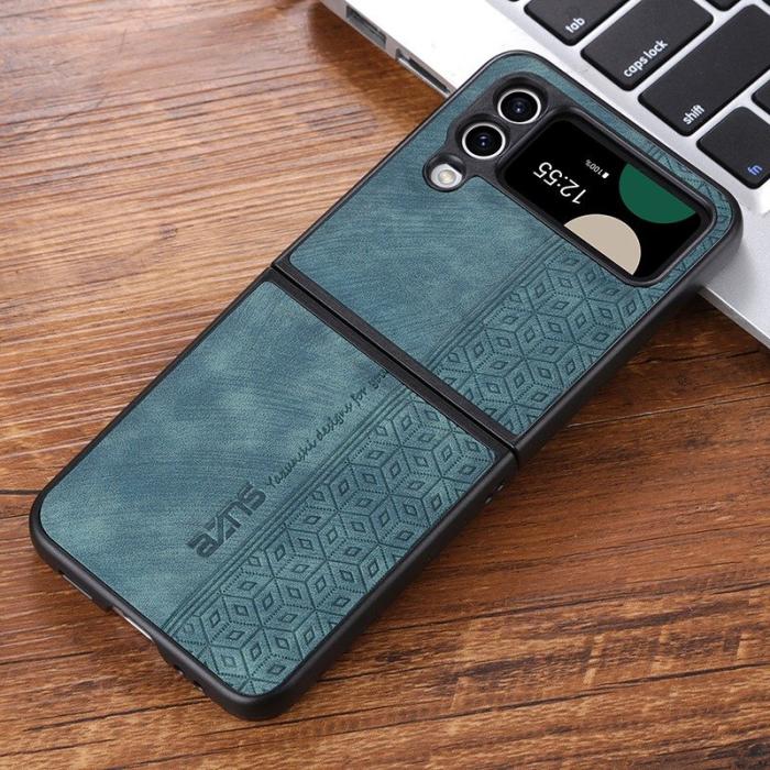 AZNS - AZNS Samsung Galaxy Z Flip4 Fodral KonstLäder - Grön