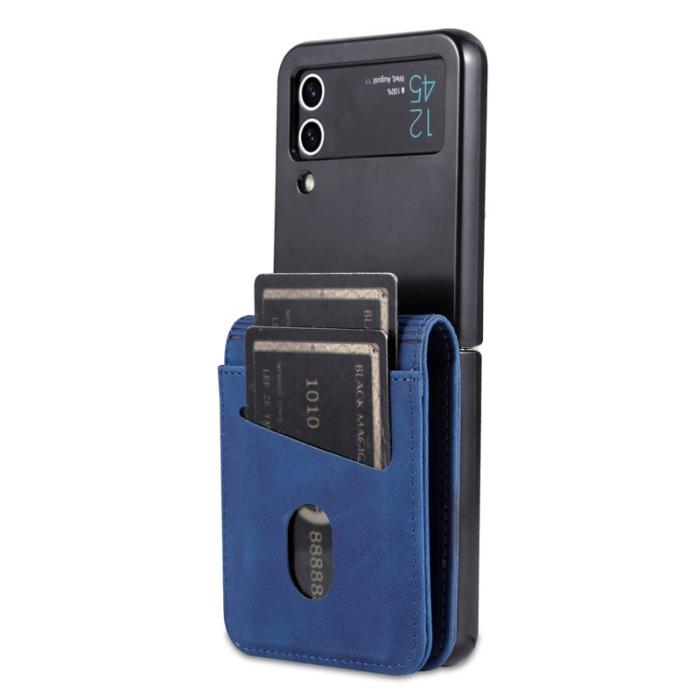 AZNS - AZNS Samsung Galaxy Z Flip4 Plånboksfodral Konstläder Kortfack - Blå