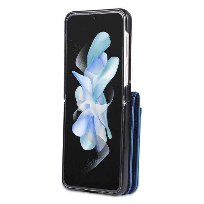 AZNS - AZNS Samsung Galaxy Z Flip4 Plånboksfodral Konstläder Kortfack - Blå