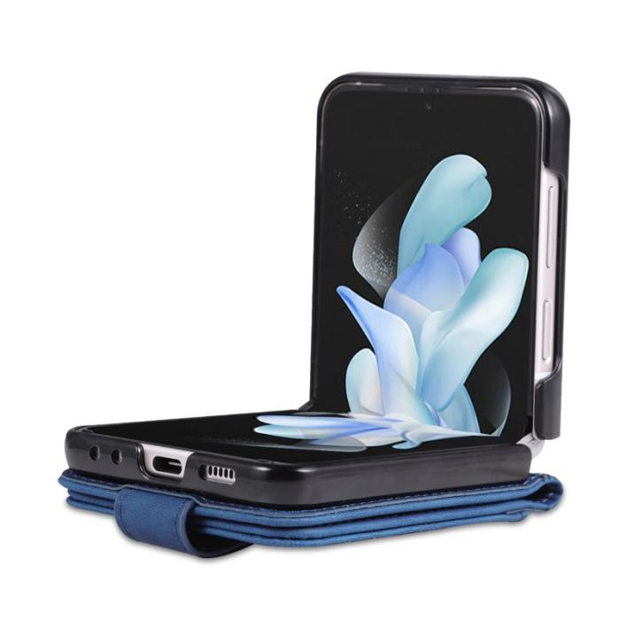 AZNS - AZNS Samsung Galaxy Z Flip4 Plånboksfodral Konstläder Kortfack - Blå