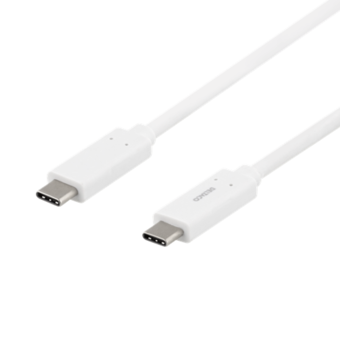 UTGATT1 - Deltaco Gen USB-C till USB-C Kabel 1m - Vit