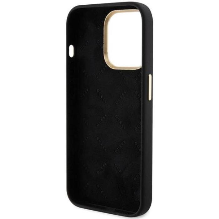 Guess - Guess iPhone 15 Pro Max Mobilskal Silikon Script Metal Logo