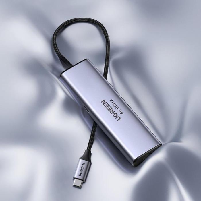 Ugreen - Ugreen 5in1 Multifunctional HUB USB-C 100W - Grå