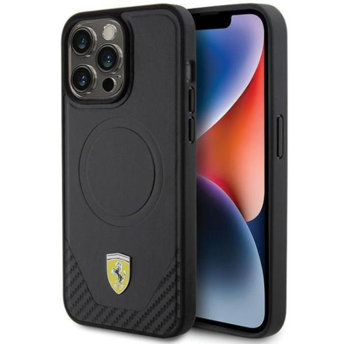 Ferrari - Ferrari iPhone 15 Pro Max Mobilskal Magsafe Carbon Metal Logo