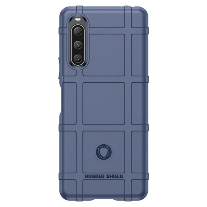 A-One Brand - Sony Xperia 10 V Mobilskal Rugged Square Grid - Blå
