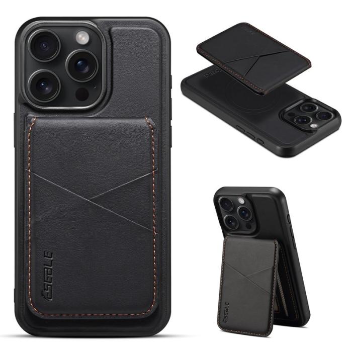 ESEBLE - ESEBLE E3 iPhone 16 Pro Fodral - KonstLäder - Svart