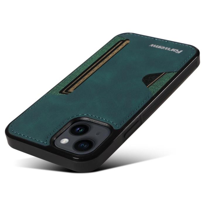 FORWENW - FORWENW F5 Series för iPhone 15 Fodral KonstLäder - Grön