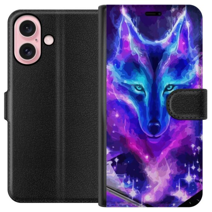 iSecrets - Plånboksfodral till Apple iPhone 16 med Neon Varg