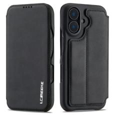 LC.imeeke - LC.IMEEKE iPhone 17 Fodral Card Holder KonstL&auml;der - Svart