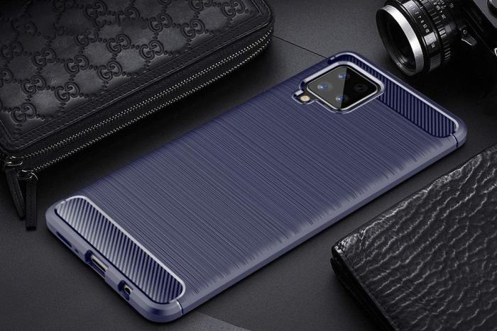 OEM - Carbon Flexible TPU skal till Samsung Galaxy A42 5G - Blå