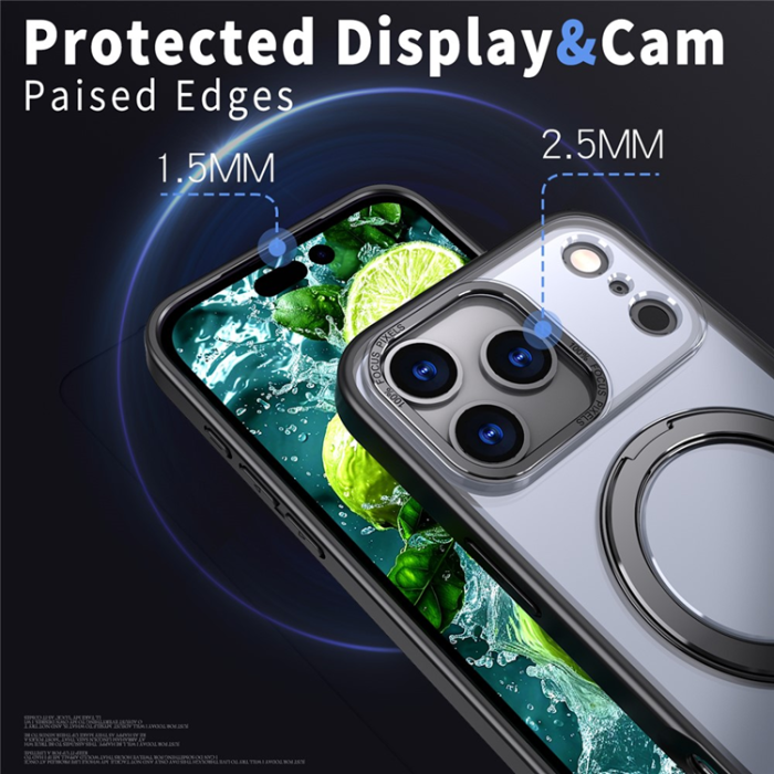 A-One Brand - iPhone 17 Pro Mobilskal Ring Kickstand TPU PC - Svart