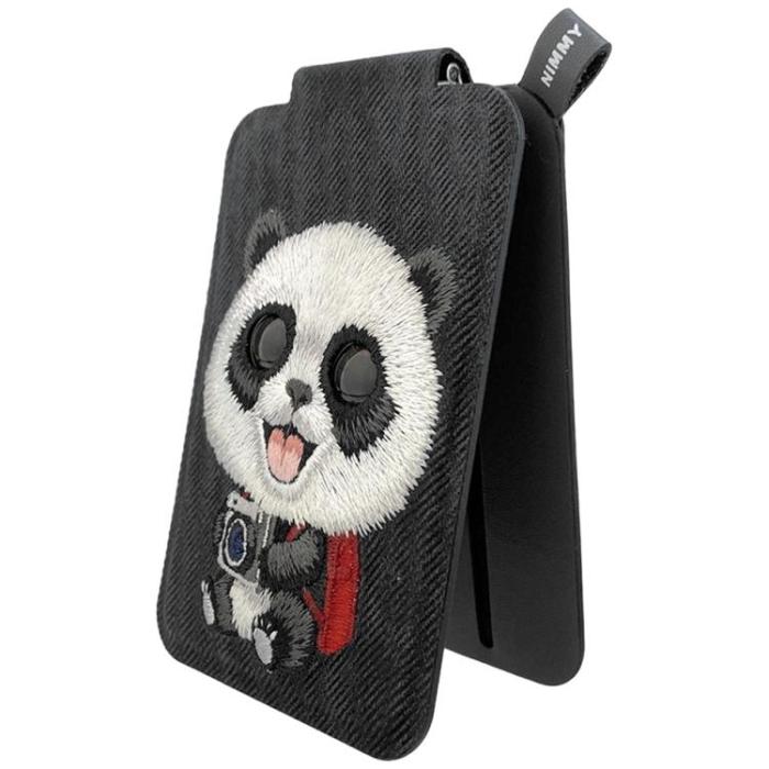 NIMMY - Nimmy MagSafe Korthållare och Mobilställ Big-Eye Cute Pets 2.0 Panda - Svart