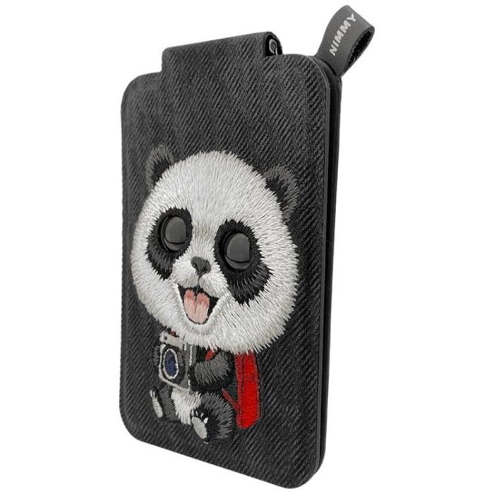 NIMMY - Nimmy MagSafe Korthållare och Mobilställ Big-Eye Cute Pets 2.0 Panda - Svart