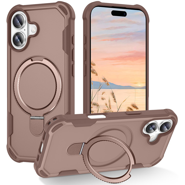 iPhone 17 Mobilskal MagSafe TPU+PC Kickstand Shockproof - Guld | 2353 | AlltMobil