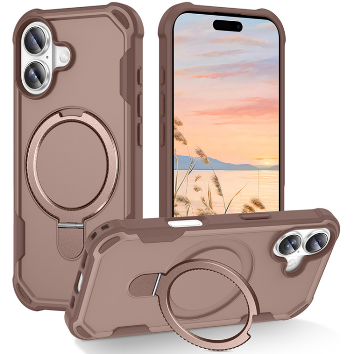 A-One Brand - iPhone 17 Mobilskal MagSafe TPU+PC Kickstand Shockproof - Guld