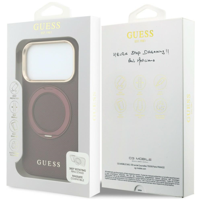 Guess - Guess Mobilskal till iPhone 18 Pro Max/17 Pro Max Magsafe Ringställ 360