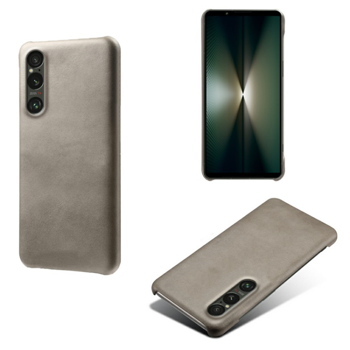 A-One Brand - Sony Xperia 1 VII Mobilskal Calfskin Texture PU-Läder - Grå