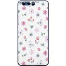 Gustaf - Mobilskal till Huawei P10 med Blommor och fj&auml;rillar