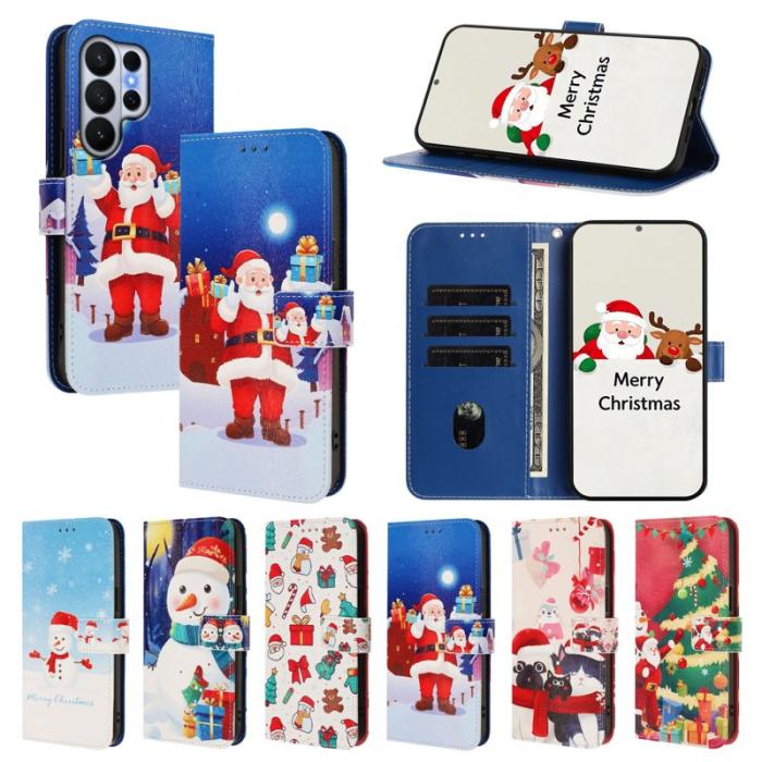 OEM - Samsung Galaxy S26 Ultra Fodral Konstläder Julmönster - Julnatt