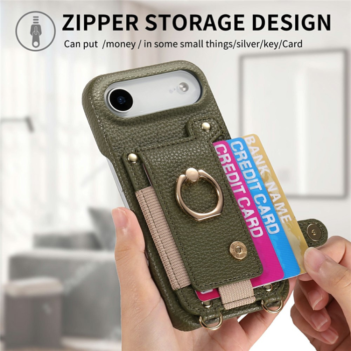 A-One Brand - iPhone Air Mobilskal med Korthållare Ring Kickstand