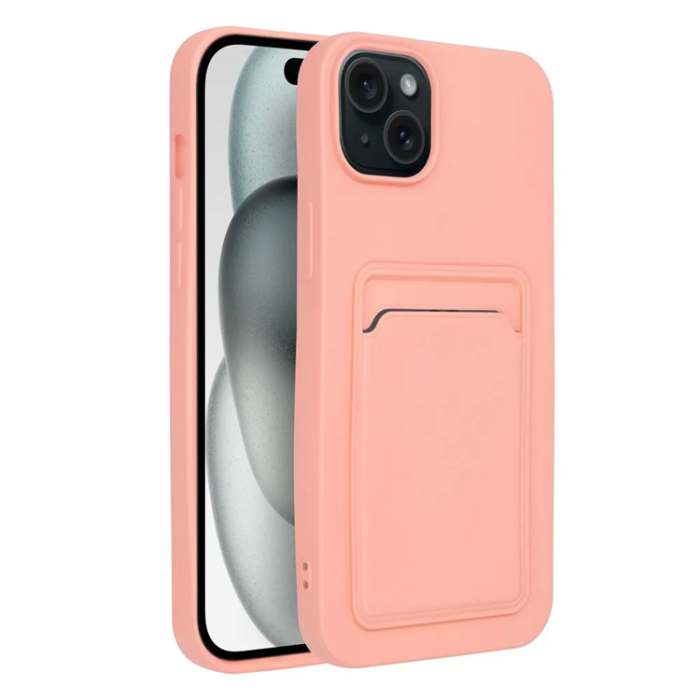 OEM - iPhone 15 Plus Mobilskal Korthållare - Rosa