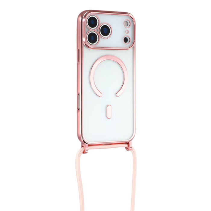 A-One Brand - iPhone 17 Pro Mobilskal MagSafe Electroplating Edge TPU - Rosa