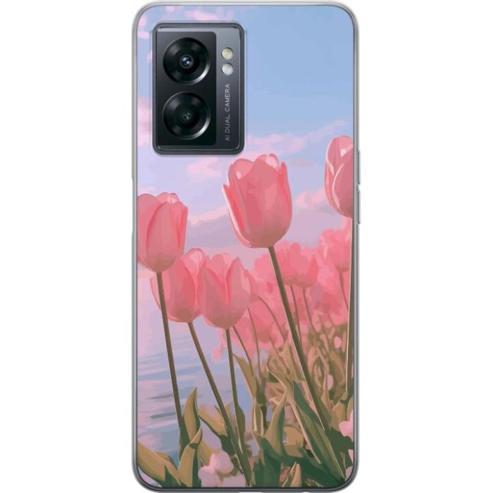 iSecrets - Mobilskal till OnePlus Nord N300 med Rosa Tulpaner