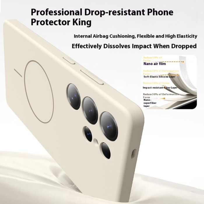 A-One Brand - Galaxy S25 Ultra Mobilskal MagSafe Silikon Soft Skin - Antikvit