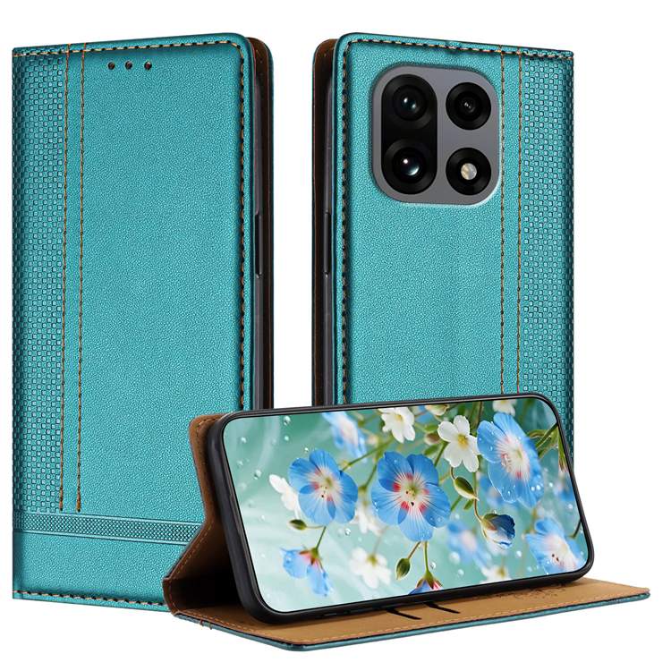 OnePlus 15 Plånboksfodral L-Shaped Grid Pattern Konstläder (Grön) | 2353 | AlltMobil