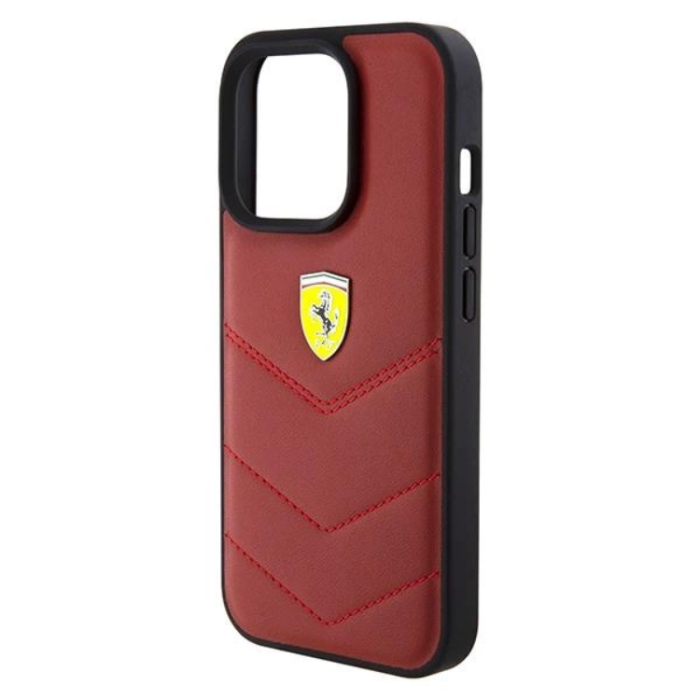 Ferrari - Ferrari iPhone 15 Pro Mobilskal Läder Stitched Lines