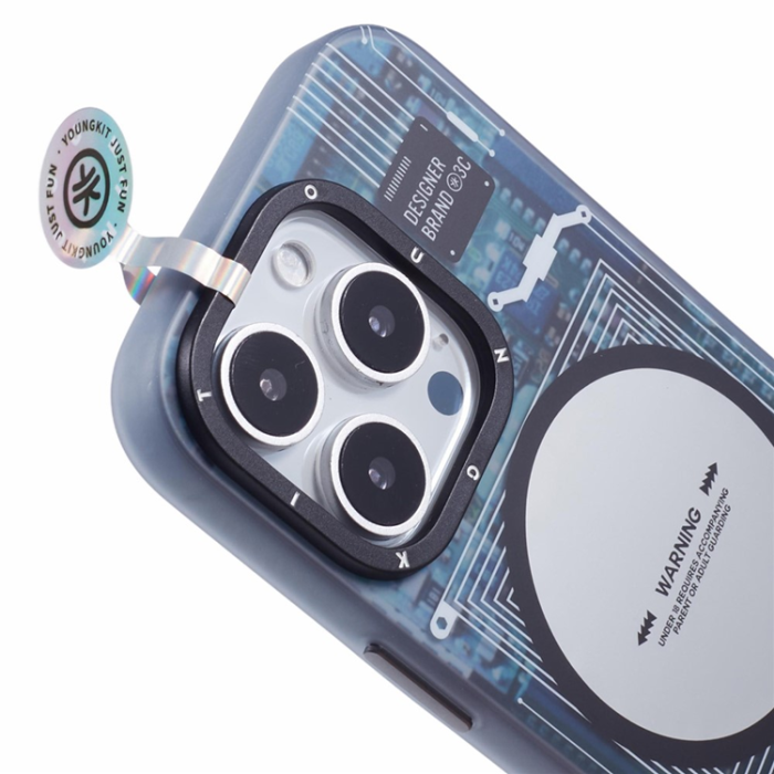 A-One Brand - Youngkit iPhone 16 Pro Max Mobilskal Magafe IMD Pattern - Grå