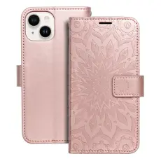 OEM - iPhone 14 Pl&aring;nboksfodral Mezzo Eco L&auml;der Ros&eacute;guld